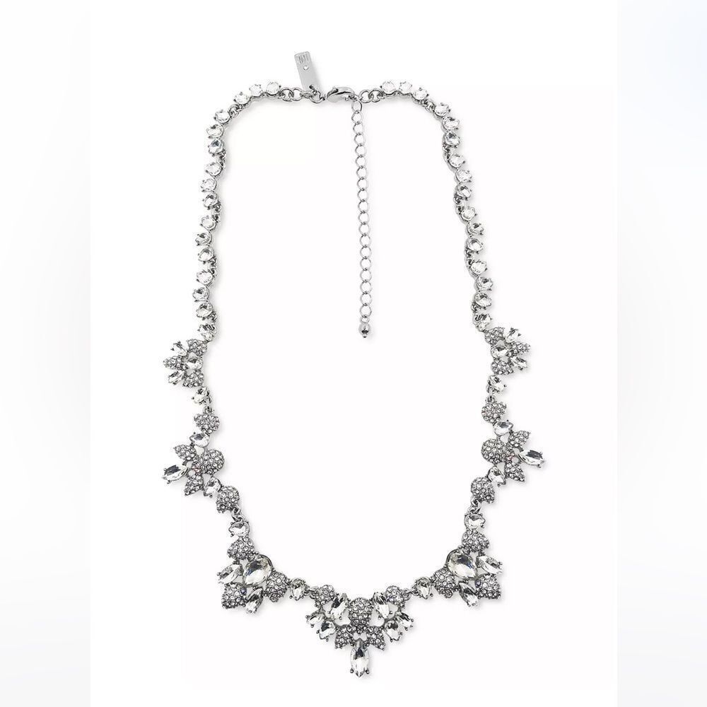 NWT INC INTERNATIONAL CONCEPTS Silver-Tone Crystal Teardrop Statement Necklace